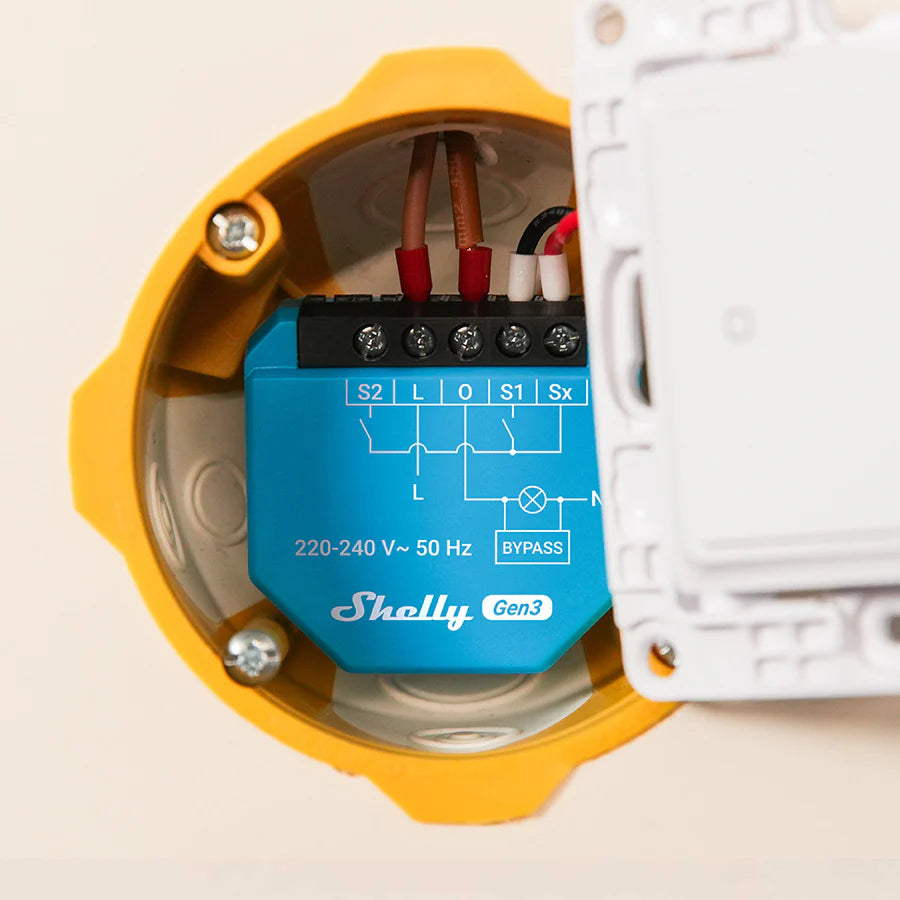 Shelly 1L Gen3 WLAN Smart Schalter No-Neutral mit Bluetooth Matter und Bypass PV One