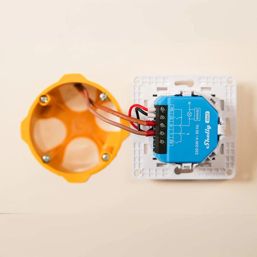 Shelly 1L Gen3 WLAN Smart Schalter No-Neutral mit Bluetooth Matter und Bypass PV One