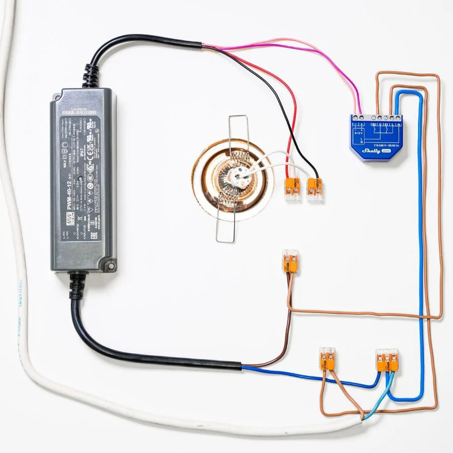 Shelly Dimmer 0/1-10V PM Gen4 DIN-Schienen 0-10V Smart-Dimmer mit Leistungsmessung WLAN Bluetooth Matter Shelly