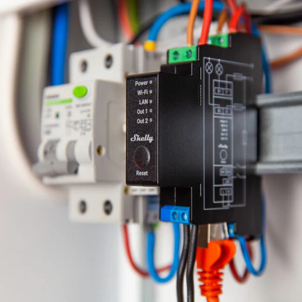 Shelly Pro 2PM DIN-Schienen 2-Kanal Relais mit Leistungsmessung WLAN LAN Bluetooth Shelly
