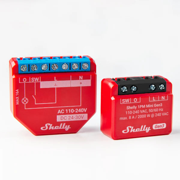 Shelly 1PM Mini Gen3 WLAN Smart Relais mit Leistungsmessung Bluetooth Shelly