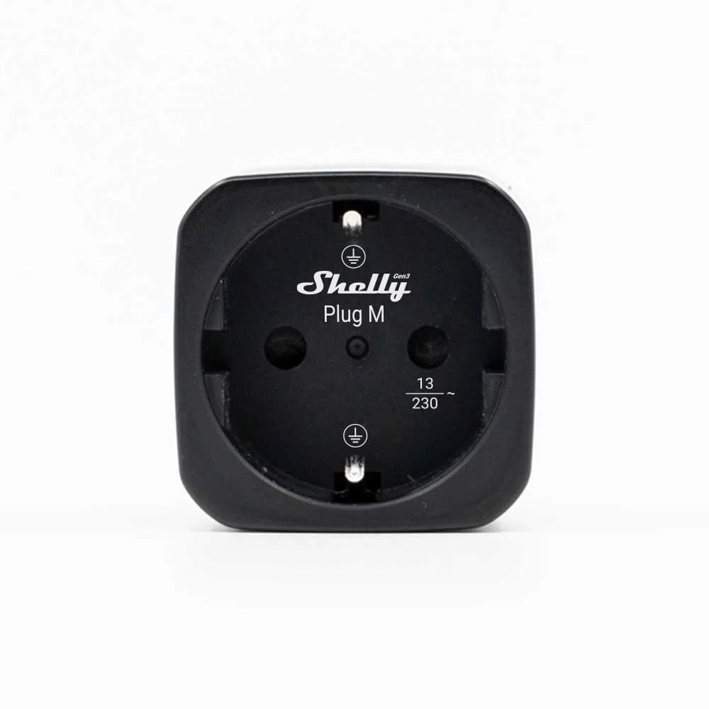 Shelly Plug M Gen3 WLAN Steckdose 13A mit Matter, Bluetooth und Messfunktion Shelly