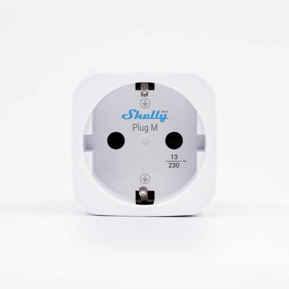 Shelly Plug M Gen3 WLAN Steckdose 13A mit Matter, Bluetooth und Messfunktion Shelly