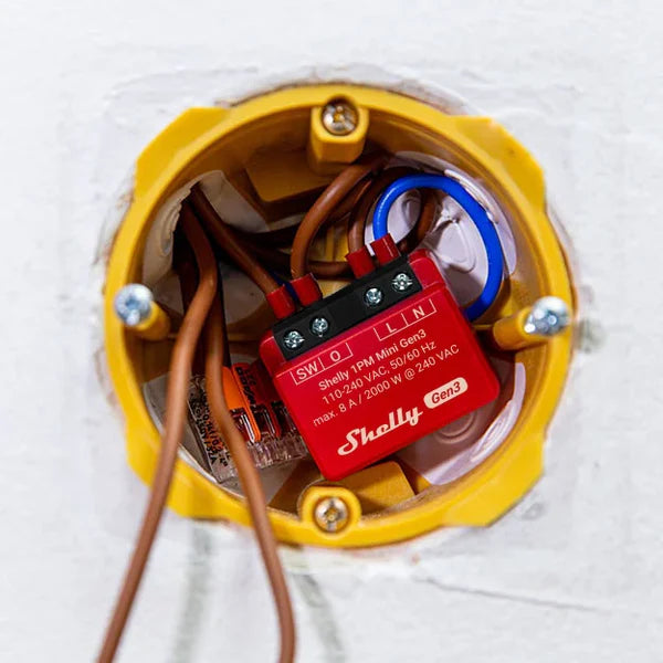 Shelly 1PM Mini Gen3 WLAN Smart Relais mit Leistungsmessung Bluetooth Shelly