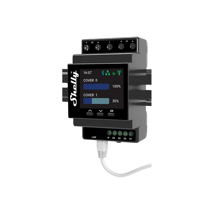 Shelly Pro Dual Cover/Shutter PM DIN-Schienen 2-Kanal Rollladensteuerung mit Leistungsmessung WLAN LAN Bluetooth Shelly