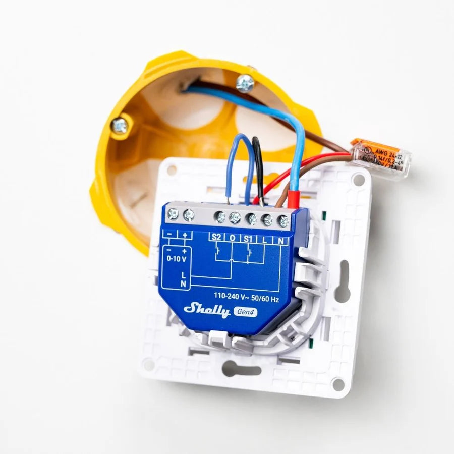 Shelly Dimmer 0/1-10V PM Gen4 DIN-Schienen 0-10V Smart-Dimmer mit Leistungsmessung WLAN Bluetooth Matter Shelly
